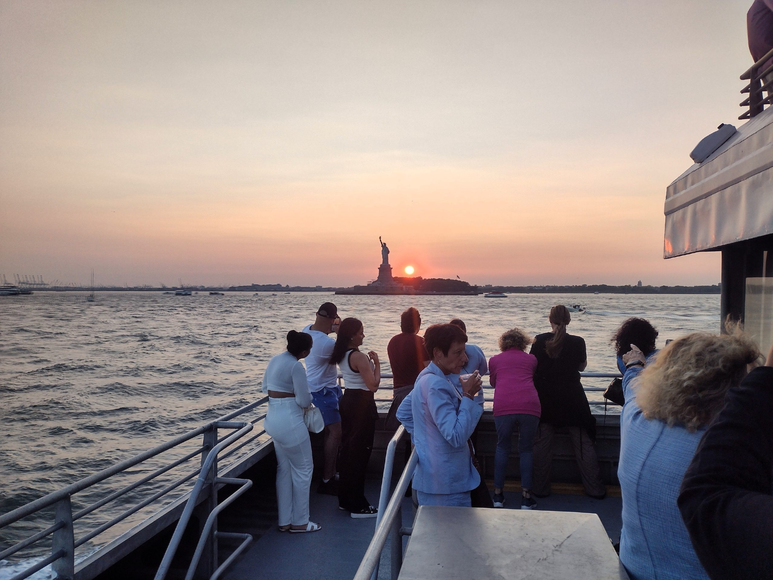 Sundown at Statue of Liberty